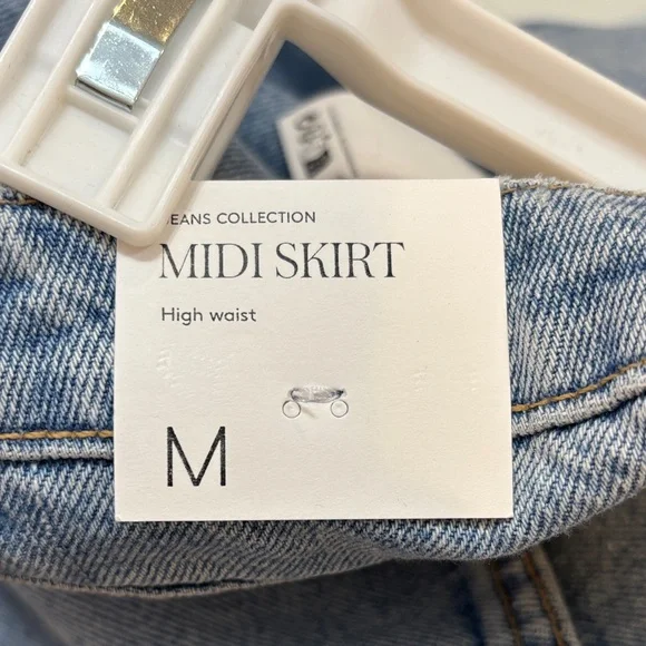 NWT Mango Light Blue Denim Skirt - Picture 4 of 6